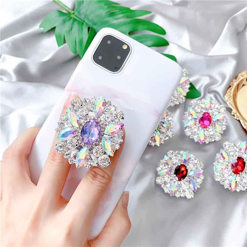 Super Fire Gorgeous Crystal Gem Holder Mobile Phone Universal Holder Telescopic Blingbling Decorative Sticker