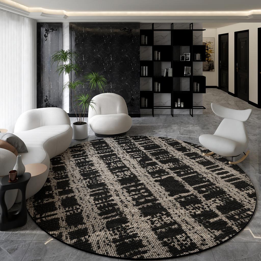 Nordic Style Living Room Decoration Round Carpet Light Luxury Rugs for Bedroom Thicken Plush Floor Mat Fluffy Soft Cloakroom Rug