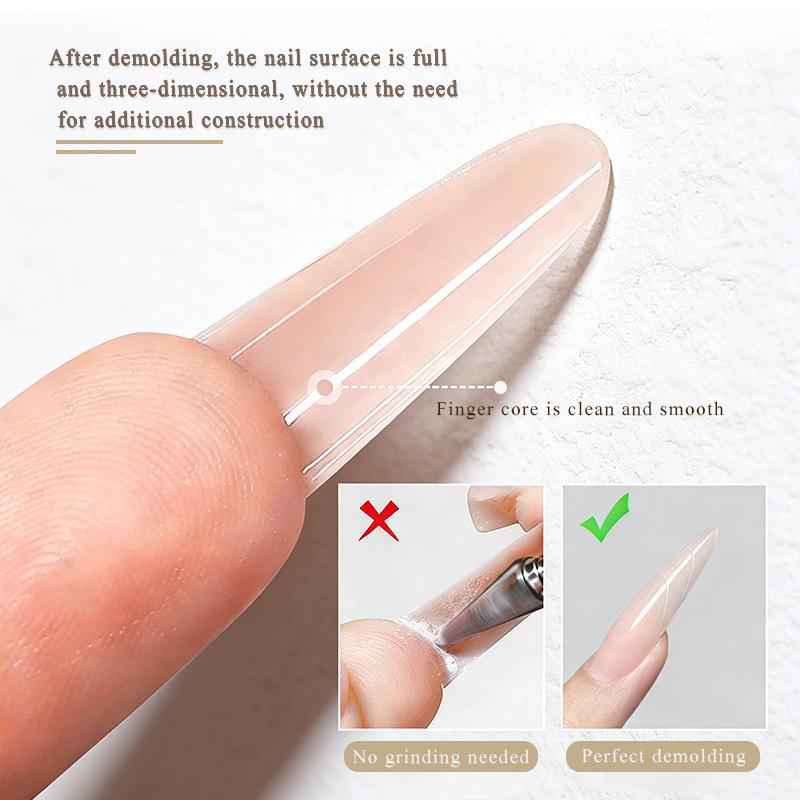 140Pcs Dual Forms Extension Nail Perfect Shape Builder Gel Sandwich System Nail Art Manicure Kit Reusable Salon Clear