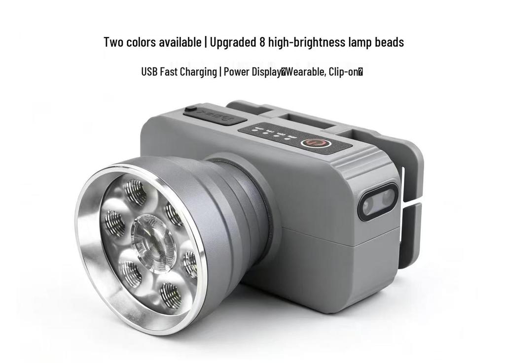 Rechargeable Ultra-Light LED Headlamp for Outdoor Long-Range Fishing and Work