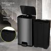 Shiyi 40L Stainless Steel Foot Pedal Trash Can