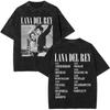 Washed Vintage WashedLana Del Rey  Tour Tshirt Men Women Hip Hop Fashion Pop Music Tshirts Unisex Casual Cotton T Shirts