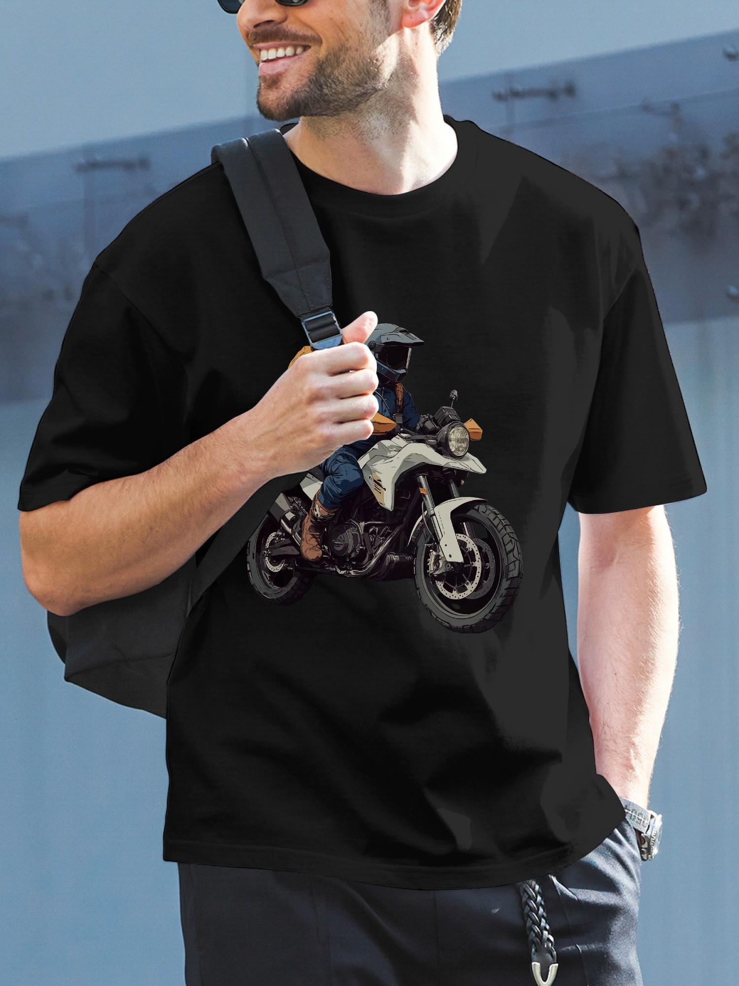 1pc motorcycling adventure graphic T-shirt XXL
