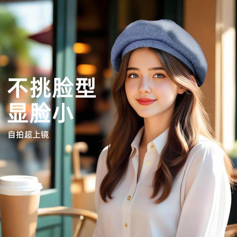 Retro Literary and Artistic Versatile Octagonal Hat Men's Thin British Newsboy Hat Beret Painter Hat Trendy Hat