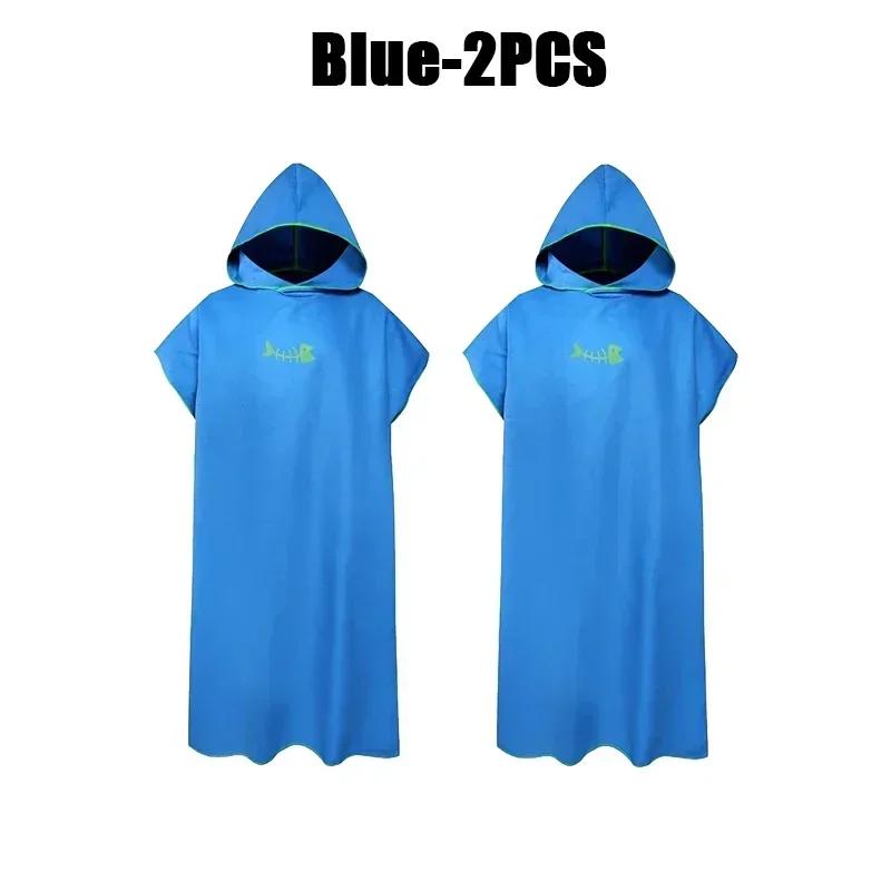 Unisex Hooded Microfiber Bathrobe Cape Quick Dry Swim Surf Towel For Beach Travel Sauna Changing Robe Lightweight Sports