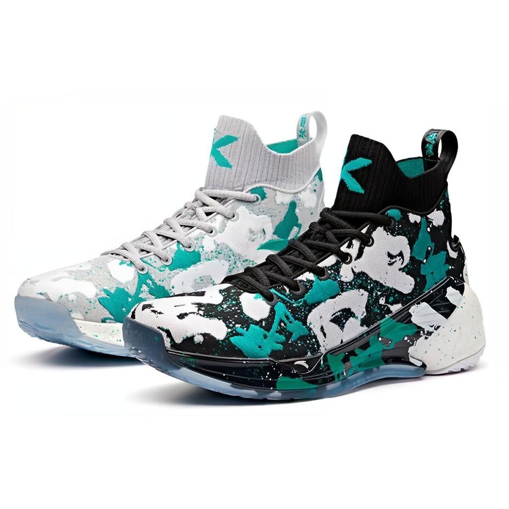 Anta KT4 Thompson IV Static Water Mandarin Durable Mid-Top Basketball Shoes Men Basketball Shoes Green White 11841101-16