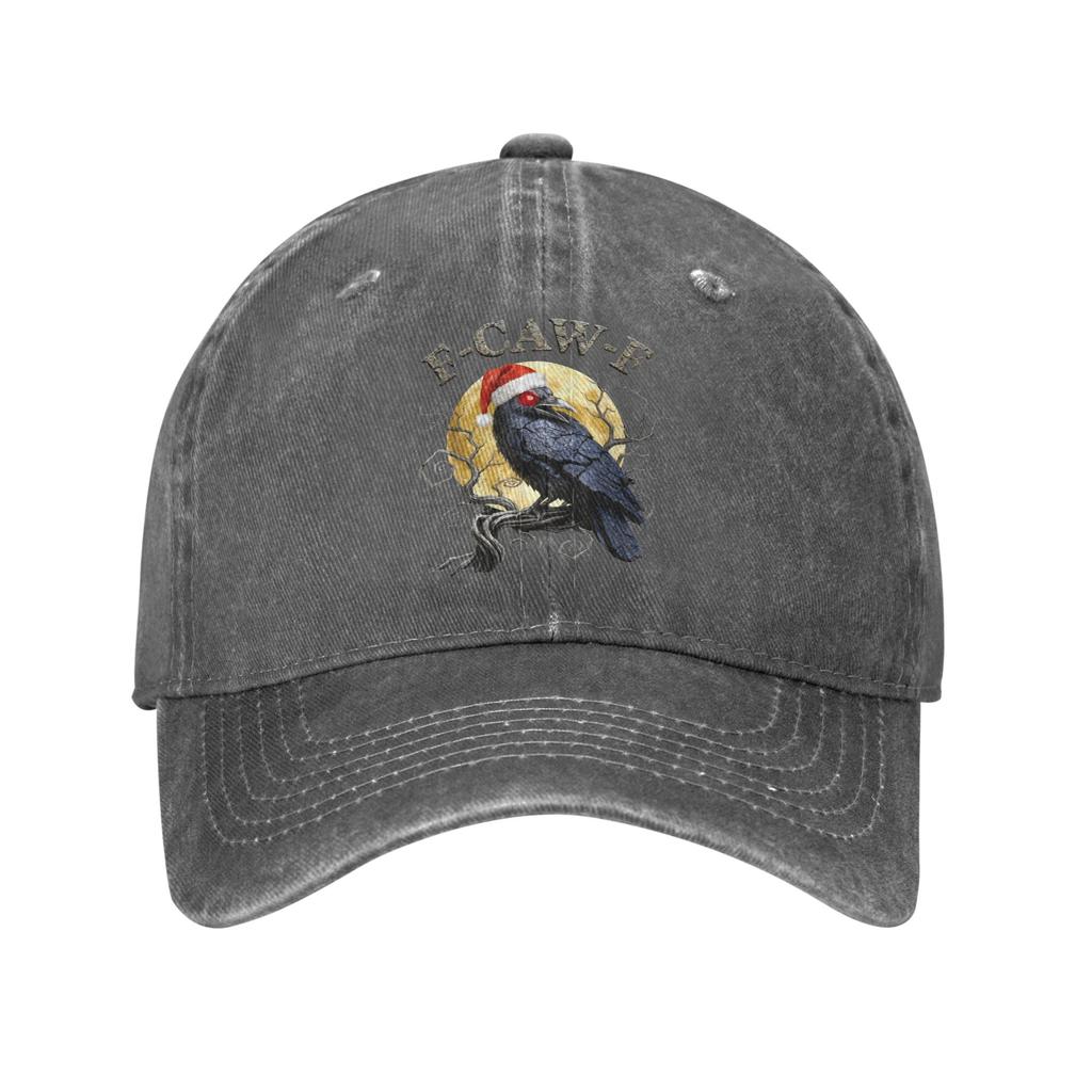 Merry Christmas FCawF Crow Baseball Cap Sun  Outdoor Sports Wholesale Washed Trucker Hat Men Cool Custom Logo Baseball Caps