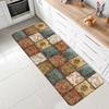 Vintage Patchwork Pattern Kitchen Runner Rug Non-Slip Soft Floor Mat for Kitchen Dining Area Home Decor