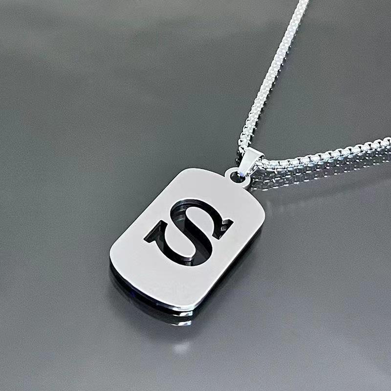 26-Letter English Alphabet Necklace: Simple, Unisex, Trendy Design for Students and Couples
