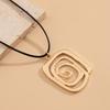 Stylish Metal Coil Sunflower Pendant Necklace Leather Necklace Goth Jewelry For Women