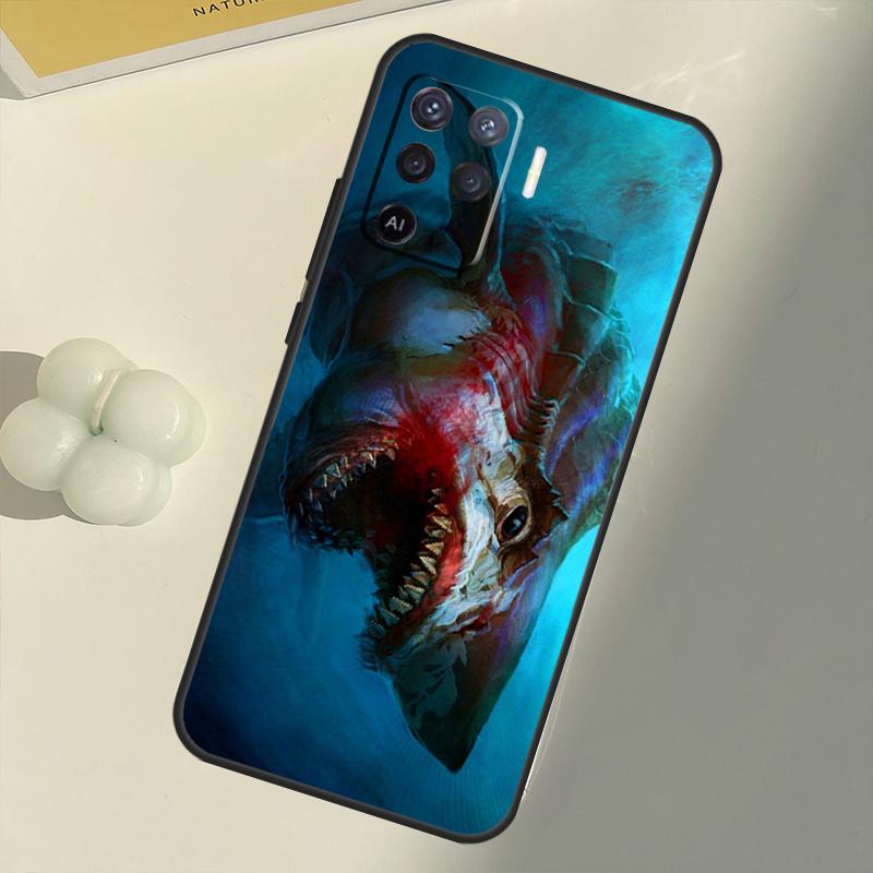 Ferocious Shark Animal Case For OPPO A15 A74 A54 A94 A52 A72 A31 A53 A53S A5 A9 2020 A3S A5S A83 A91 A93 Cover