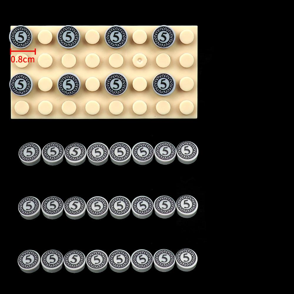 Non-Toxic Moc 10Pcs 98138 Printed 5 Cent Coin Pattern Building Blocks Kit Scene Storage Bricks Particle Diy Toy Children Kid Birthday Gift