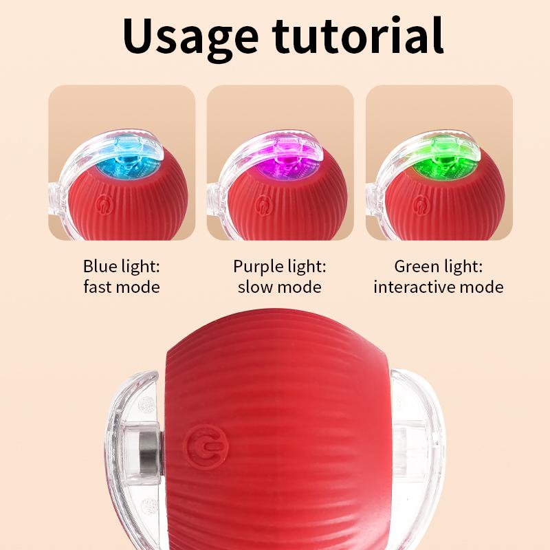 New Electric Cat Ball Toys Automatic Rolling Ball With Teaser Bird Cat Toys Pet Interactive Smart Sensor Rechargeable Cat Toys