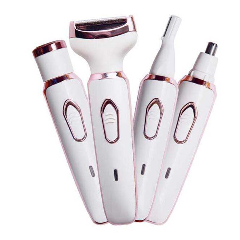 4 In 1 Painless Hair Removal Epilator Rechargeable Trimmer Women Body Razor Face Leg Armpit Bikini Pubic Shaver Hair Remover