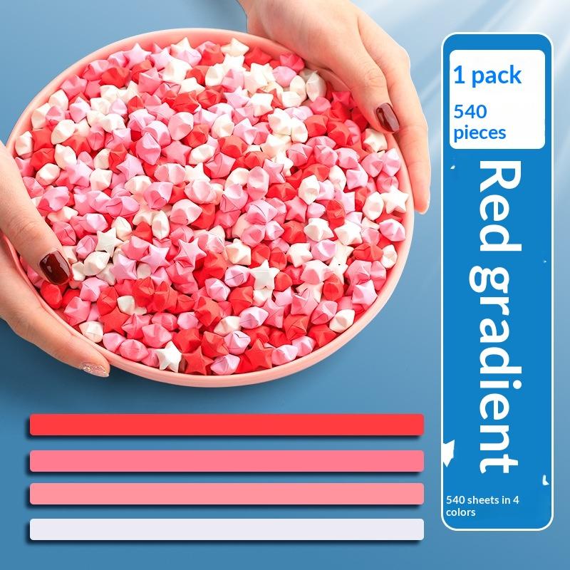 540PCS Gradient Color Star Origami Paper Art Craft Paper DIY Handmade Star Paper Strip Double Side Ucky Stars Folding Paper