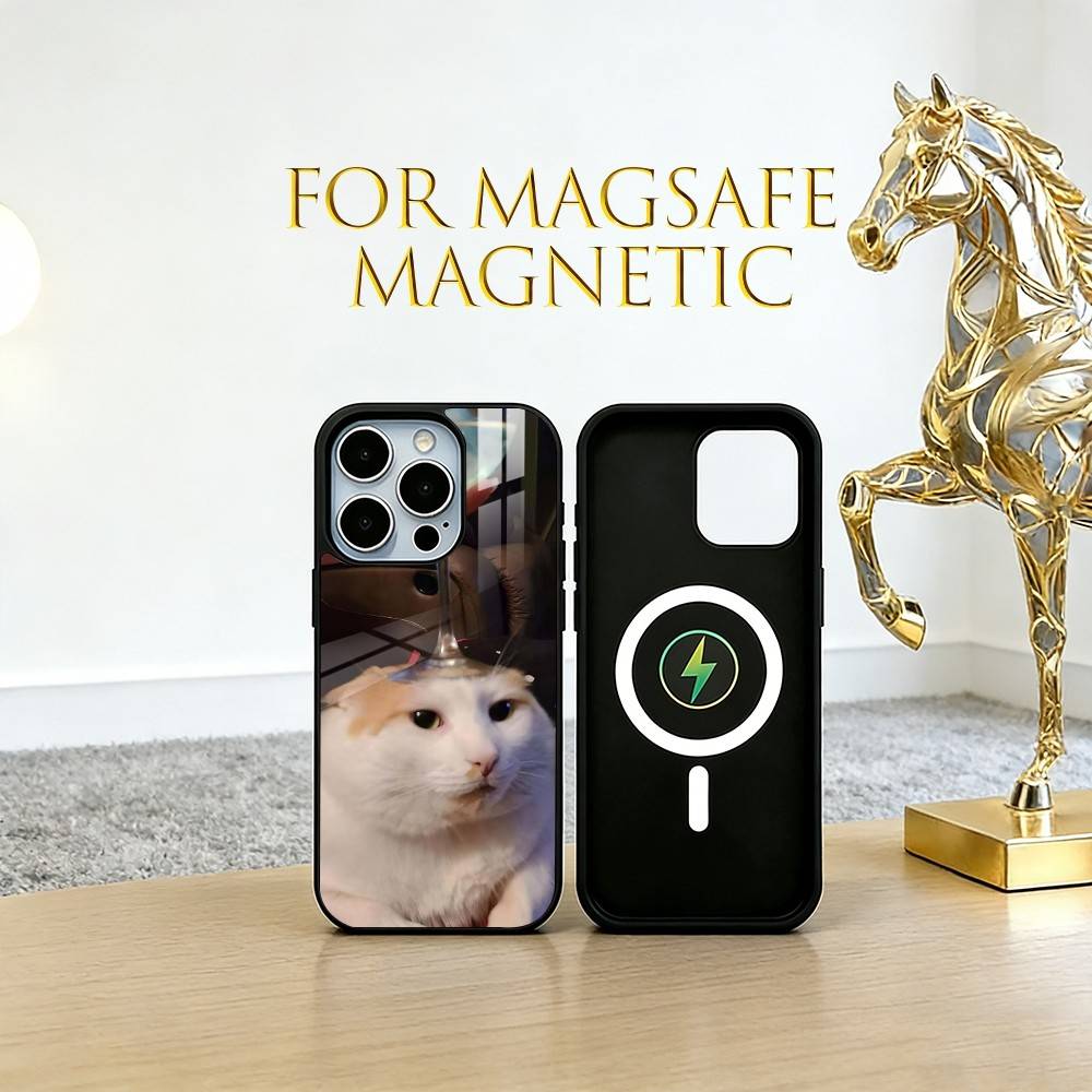 Funny Cat Phone Case Phone Case For iPhone17,16,15,14,13,12,11 Plus,Pro Magnetic For Magsafe Wireless Charging
