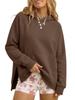 Women's Casual Hooded Top with Side Slits for Everyday Fashion Wear