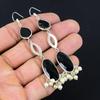 925 Sterling Silver Oval Natural Black Spinel Hook New Dangling Earrings Jewelry