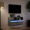 Vidaxl Ścienne Szafki Tv Z Led, 2 Szt., Szary Dąb Sonoma, 41X31X45 Cm