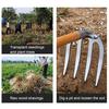 Gardening Weeder Puller Four-Teeth Rake Heavy Duty Steel Outdoor Garden Lawn Farm