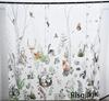 Forest Animals Shower Curtain jungle Trees Plant Wildlife Bird Bear Fox Deer Modern Minimalist Bathroom Shower Curtain