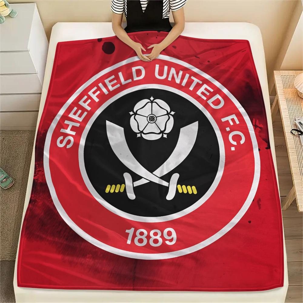 Sheffield United Football Club Print Flannel Blanket, High Quality Comfortable for All Seasons, Home Decor, Warmth and Comfort
