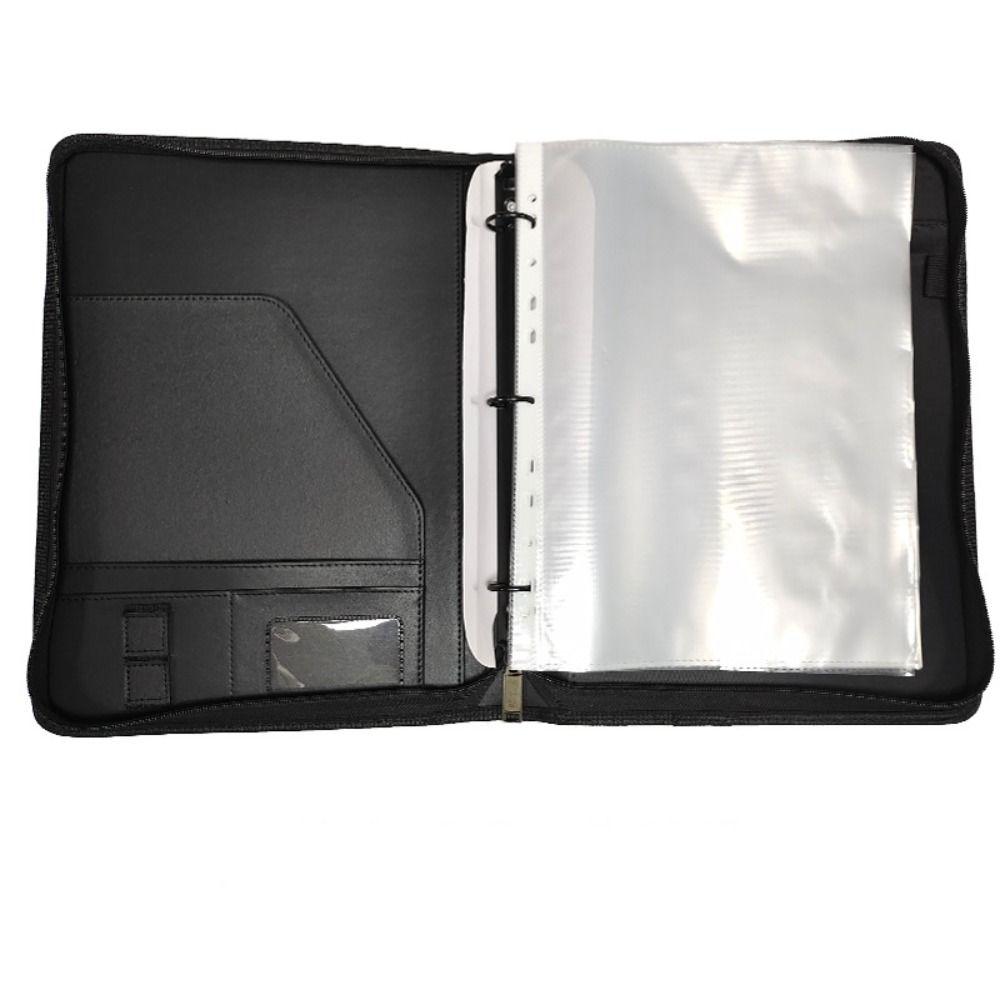 Refillable File Folder with Zipper Document Holder Office Supplies A4 Document Binder Organizer
