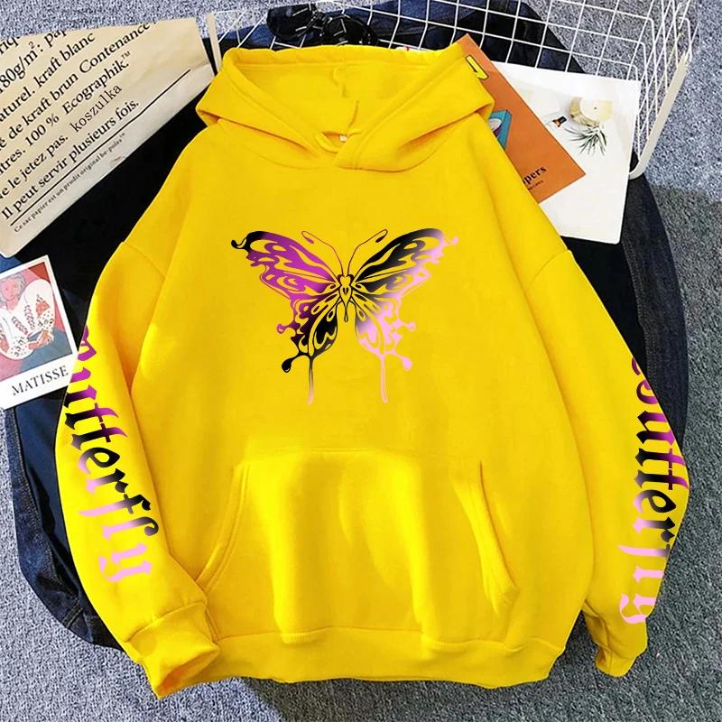 Women's Sweatshirt Butterfly Printed Y2K Hoody Coat All Season Female Daily Casual Fashion Pullover Home Outdoor Comfort Hoodies