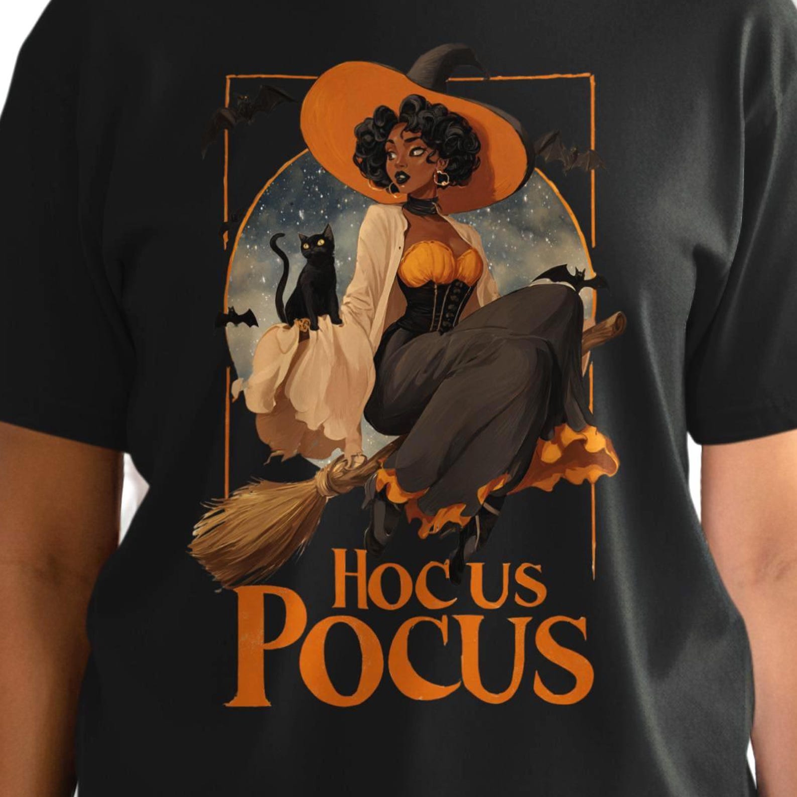 Hocus Pocus African American Witch Shirt | Afrocentric Halloween Tee M