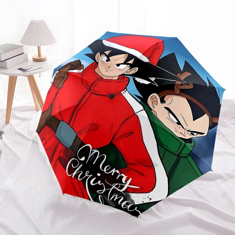 

1pc Dragon Ball Christmas Goku and Vegeta Automatic Open/CloseUmbrella, Portable Compact Umbrella for Men & Women I032