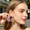 Cute Glitter Accessories 1 Pair Back to School Earrings, Colorful Acrylic Letter Dangle Creative Season Jewelry Drop First Day of Appreciation
