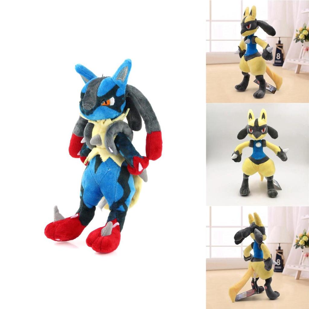 12 Zoll großes, glänzendes Pokémon Luc Lucario Plüschtier, weiches Spielzeug mit leuchtenden Farben für Kinder