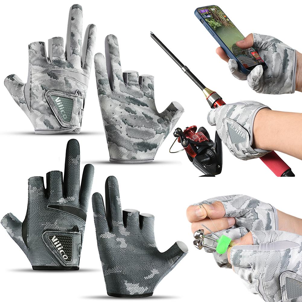 Fishing Gloves for Men Breathable Summer Sun Protection Gloves Adjustable Angling Cycling Sports Gloves Fly Fishing Accessories