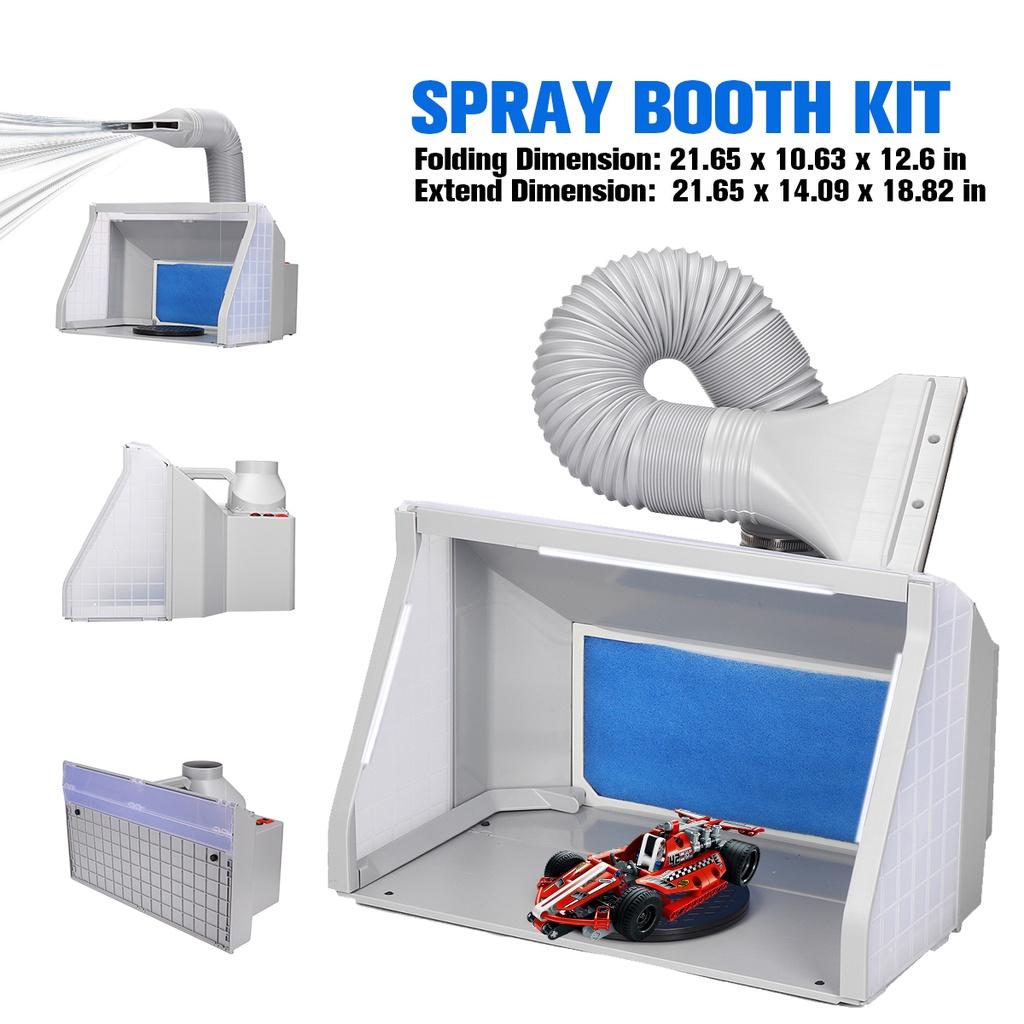 100-240V Spray Extractor Set Exhaust Filter LED Light Adjustable Switch Model Crafts Paint Kit Airbrush Spray Paint Booth Kit