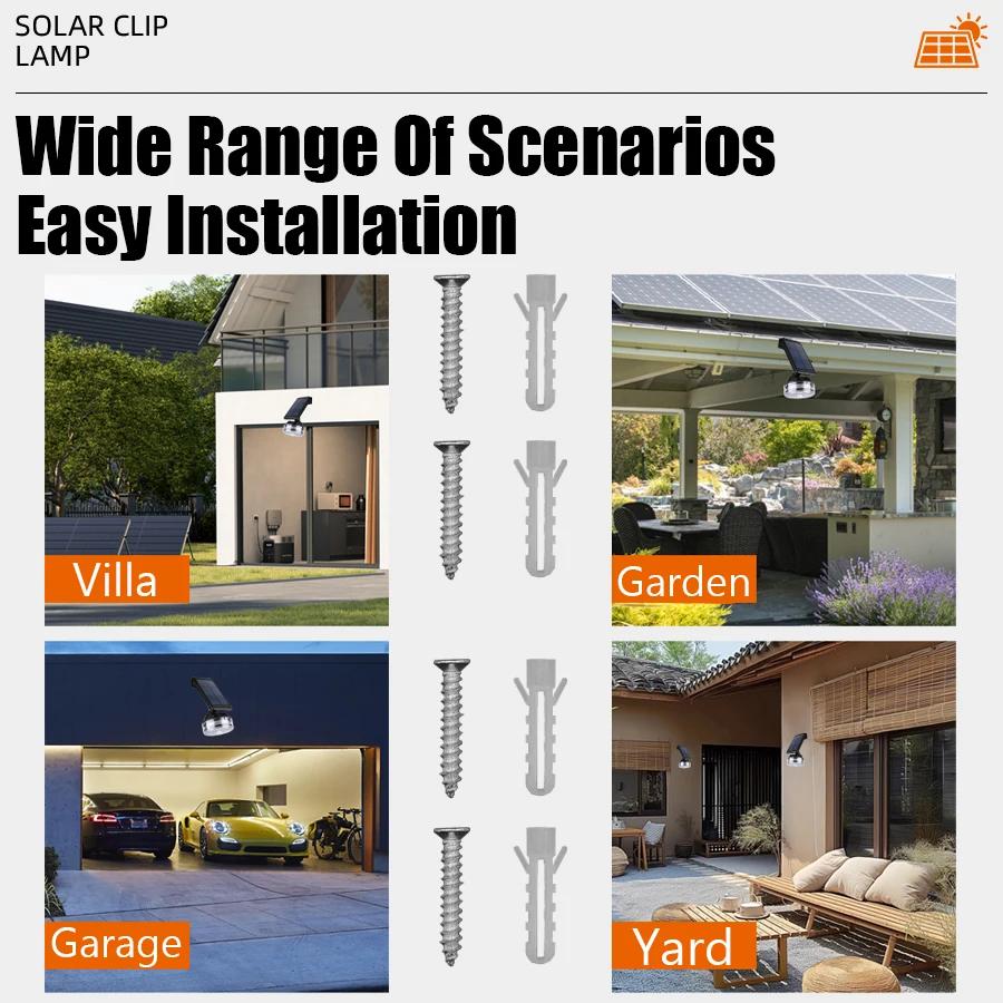 Solar Wall Light Motion Sensor Rotatable Design Built 1800mAh Battery Waterproof Color Changing String Outdoor Yard Decoration
