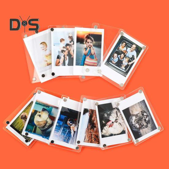 12Pcs Magnetic Photo Frame Refrigerator Magnet Double-sided Clear Acrylic Family Picture Display Frame Home Office Fridge Decoration Photo Holder