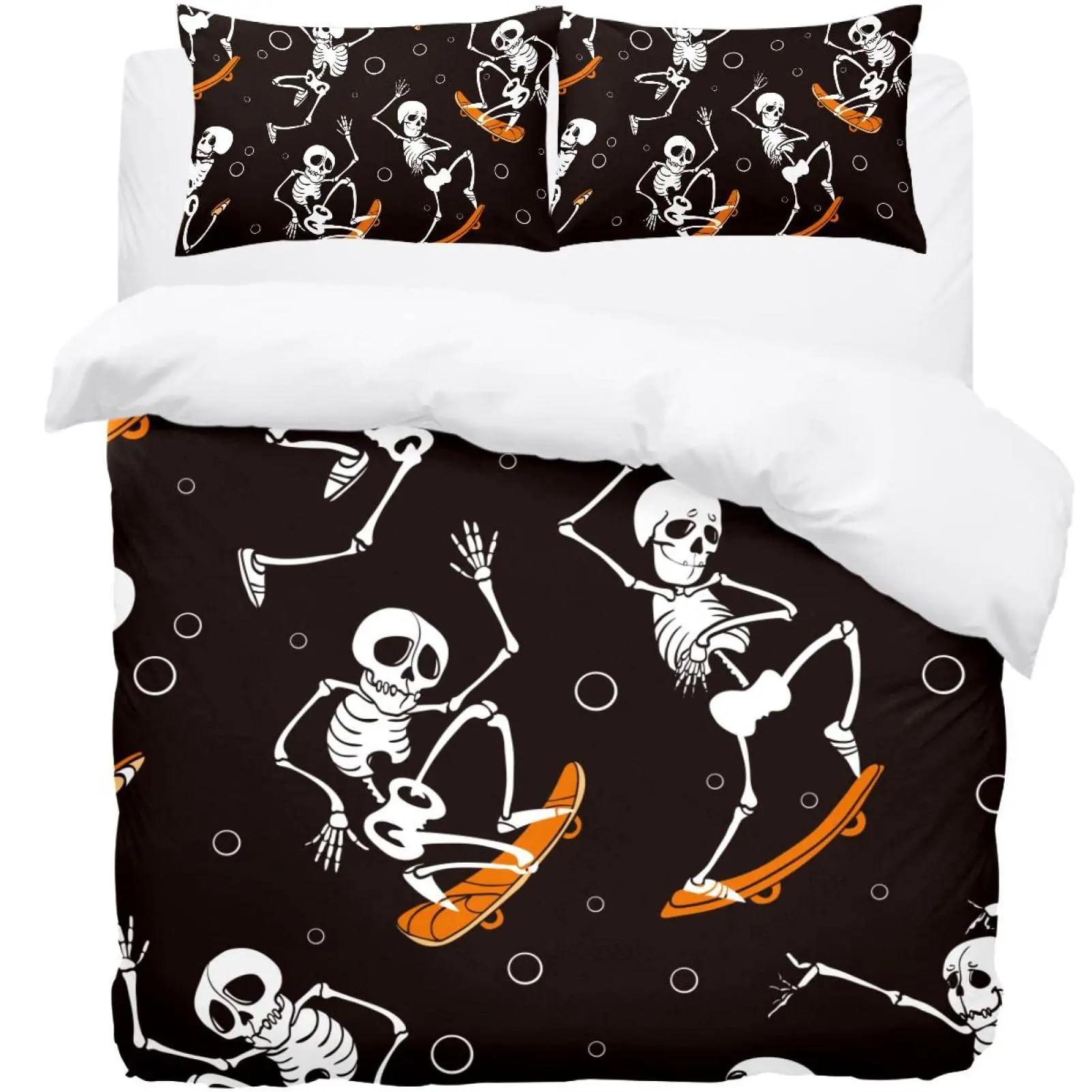 

Комплект постельного белья с рисунком черепа ворона, расписанным вручную, односпальный, двухместный, двуспальный, размер «queen-size», комплект постельного белья размера «king-size» 70x133cm 2pcs