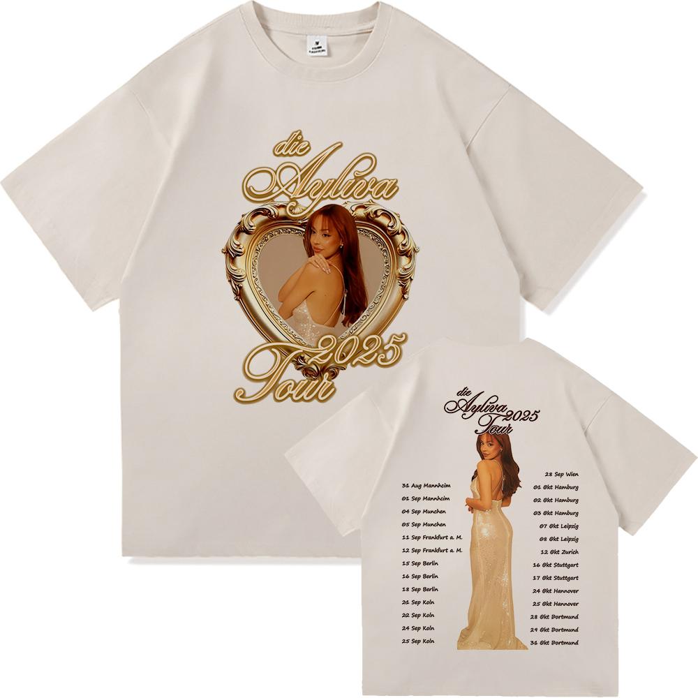 

Футболка Ayliva Tour 2025 Летняя мода Мужская/Женская Харадзюку Графическая Ретро Футболка Высокое качество Повседневная Винтажная Хлопковая Футболка S