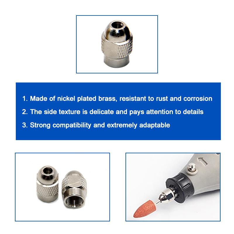 16pc Drill Chuck Nut Set 0.5-3.2mm Mini Brass Chuck Silver/black Nut Electric Grinding Tool Accessories