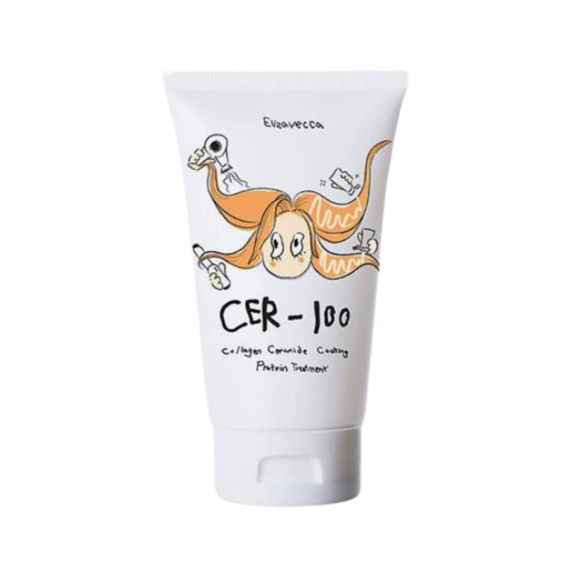 Elizavecca CER-100 Collagen Ceramide Coating Protein Treatment 100ml – Damage Repair Hair Treatment for Strength, Shine & Smoothness