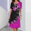 Retro Women's Printed Dress, Elegant and Casual Short-sleeved Dress Y2k Loose Oversized Fashionable Dress 2026 New Style