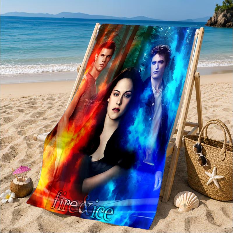 Vampir Saga Romanze Strandtuch, Mikrofaser Strandtuch, Perfekt für Pool, Strand, Reisen, Heimdekoration Strandparty Fan Geschenke