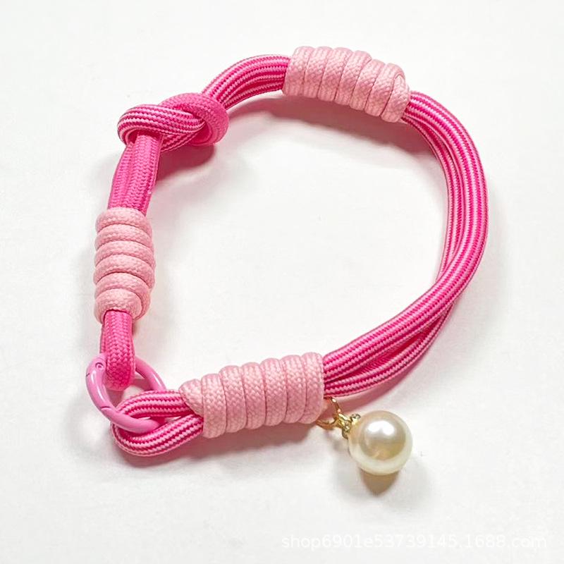 Women s Durable Color Block Phone Case with Pearl Pendant & Dopamine Wrist Strap