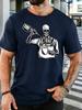 Vintage Skull Barista Pour Coffee Graphic Unisexs Soft Cotton Short Sleeve Tshirt Loose Cafe Worker Casual Daily Streetwear Tee