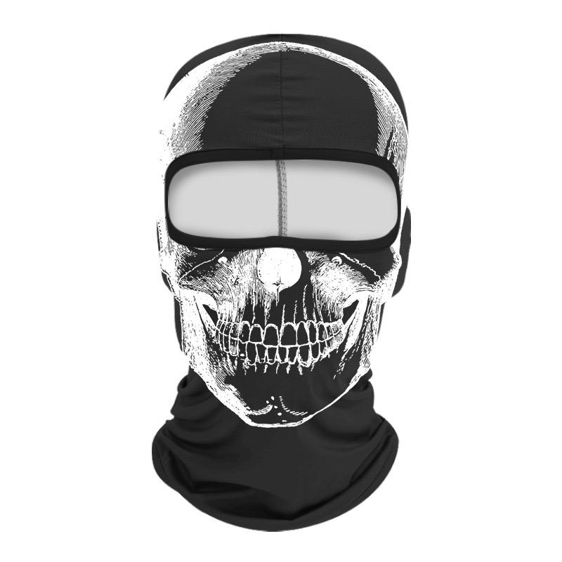 Skull Print Balaclava Face Mask, Ice Silk Cooling Breathable Sun Protection Full Face Cover for Cycling Running Hiking Outdoor Sports