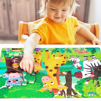 24/48/60 ks/Sada Kreslená Skládačka Hračka Zvíře Vozidlo Dinosaurus Předškolní Vzdělávací Skládačka Hra pro Batolata Kluci Dívky Vzdělávací Podlahová Skládačka Hračka