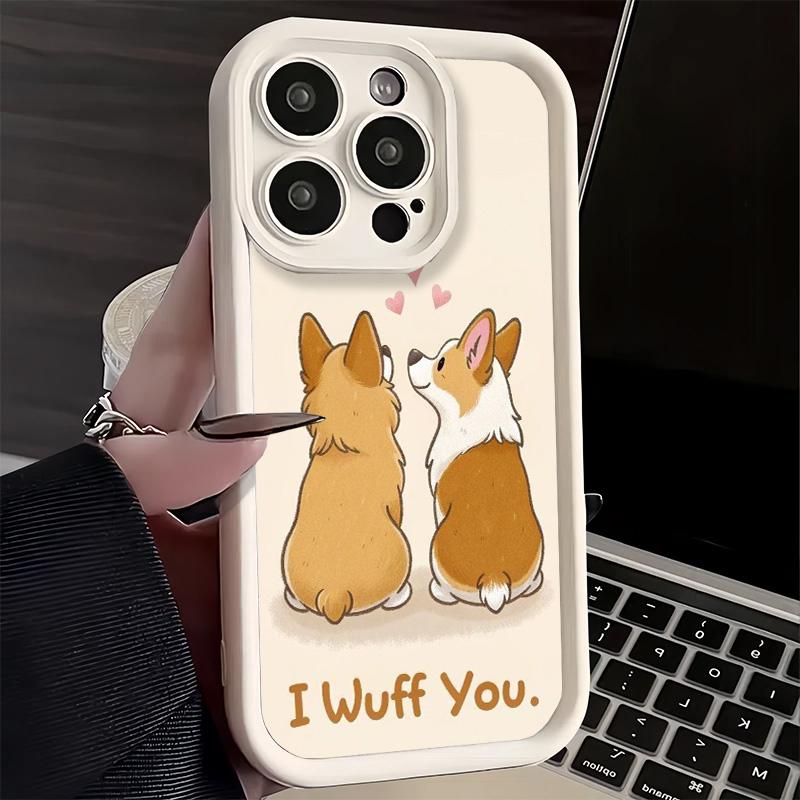 Phone Case for iPhone 17 Air 16E 15 16 Pro Max Corgi Dog Cute Cover 14 Plus 13 12 Mini Soft Shell Silicone Fundas