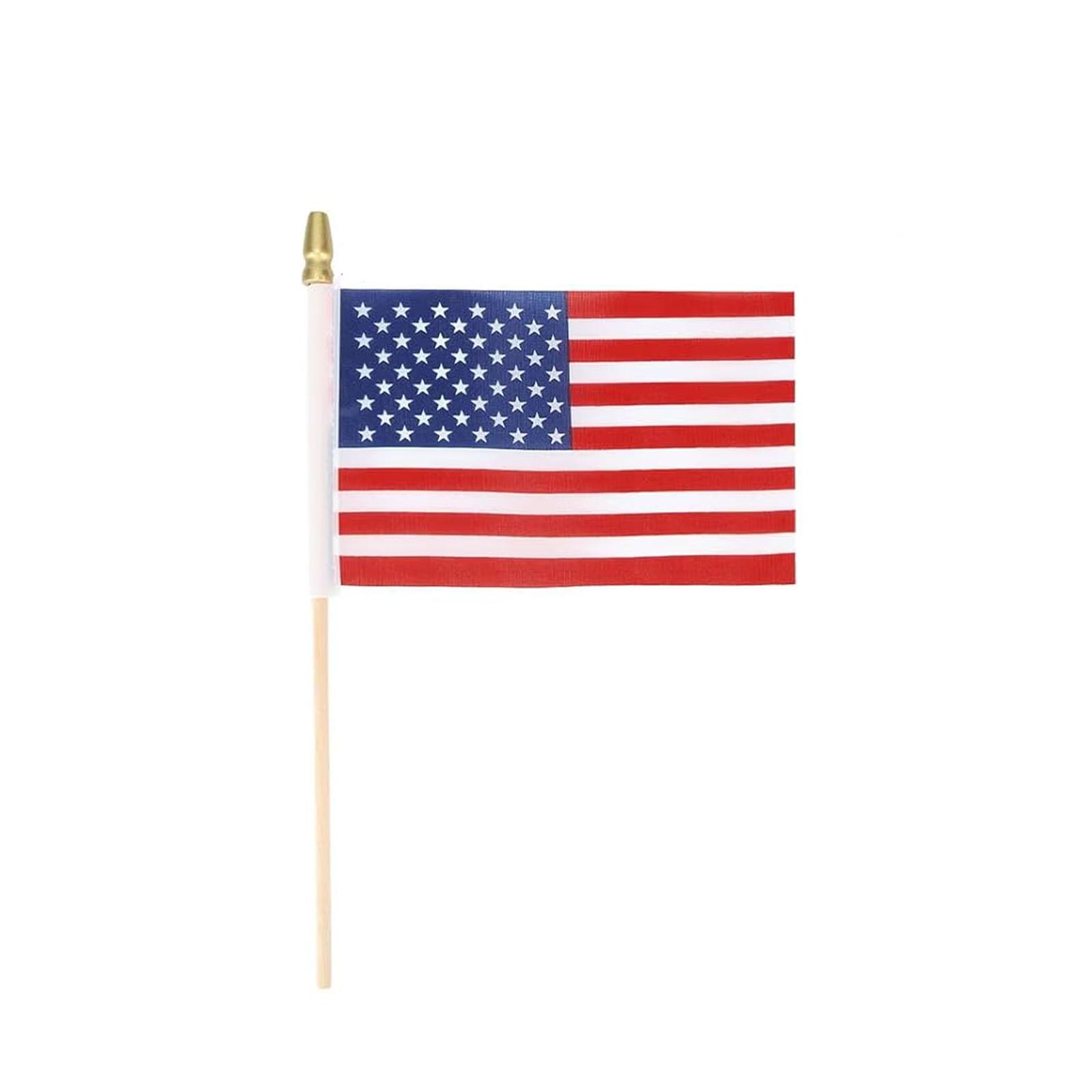 Handheld Mini Flags 3 Pack 15cm Small Flags on Stick for Outdoor Event Party Decor Durable Polyester Material One Size