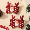 2pcs Glitter Christmas Kids Bows Hairpin for Girls Antlers Printed Fabric Ponytail Clips Christmas Holiday Prom Hair Accessories