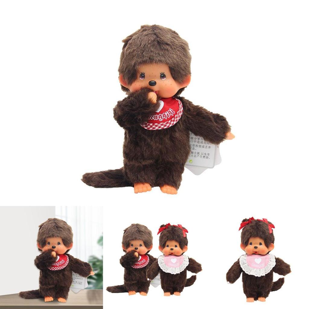 Delightful 20cm Monchhichi Plush Toy With Soft Pvc Hands And Face For Unisex Play